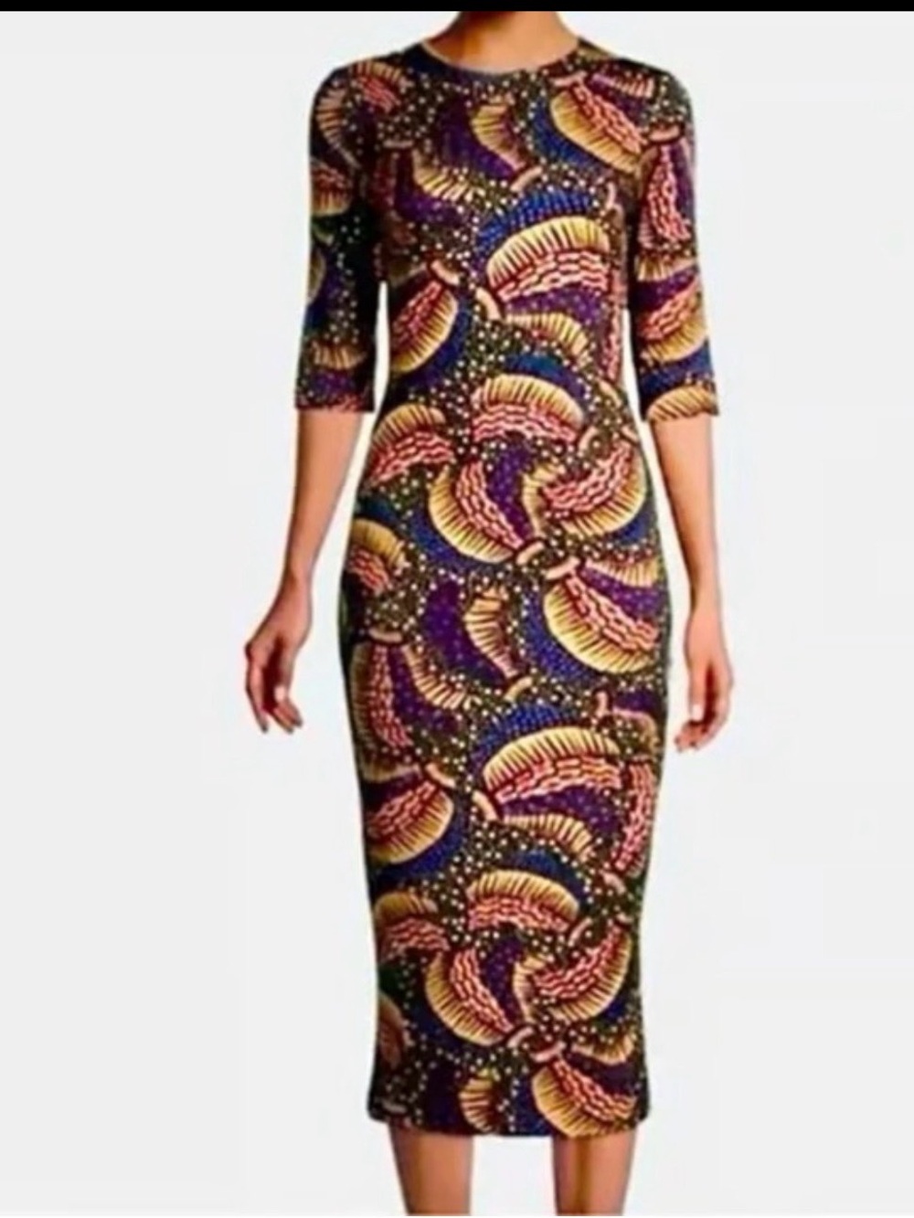 Farm Rio for Anthropologie Black Wild Bananas Jersey Dress - Size Large